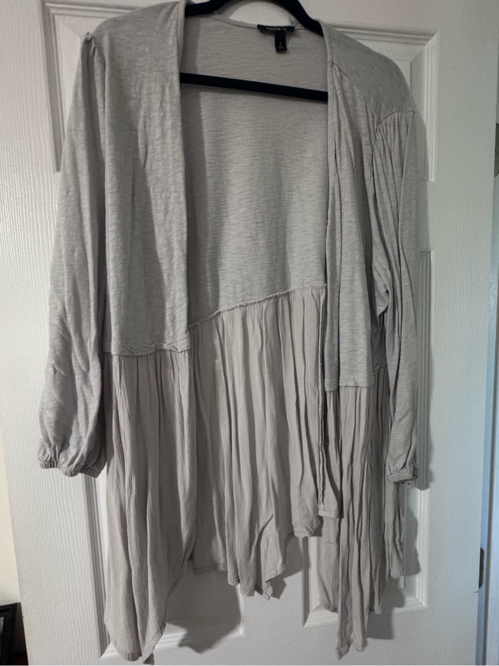 torrid light gray draped open-front cardigan